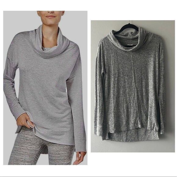 Alfani Intimates Women Fall Chic Loungewear Heather Grey Cowl Neck Knit Top - Picture 1 of 10